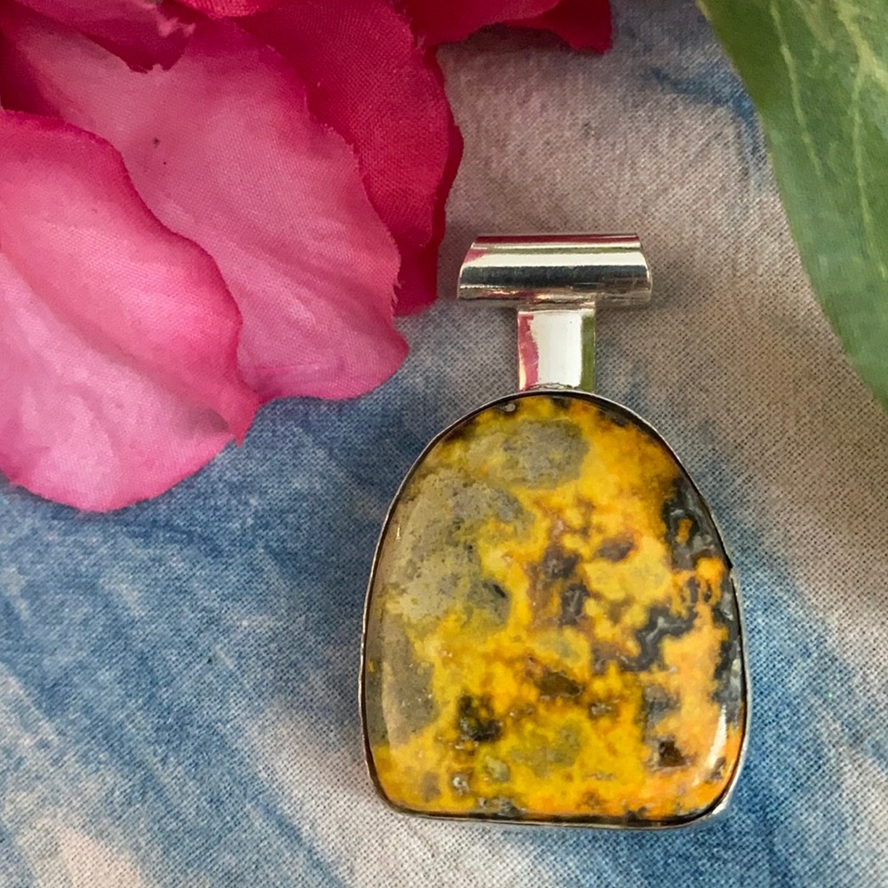 COPY - Sterling bumblebee jasper pendant